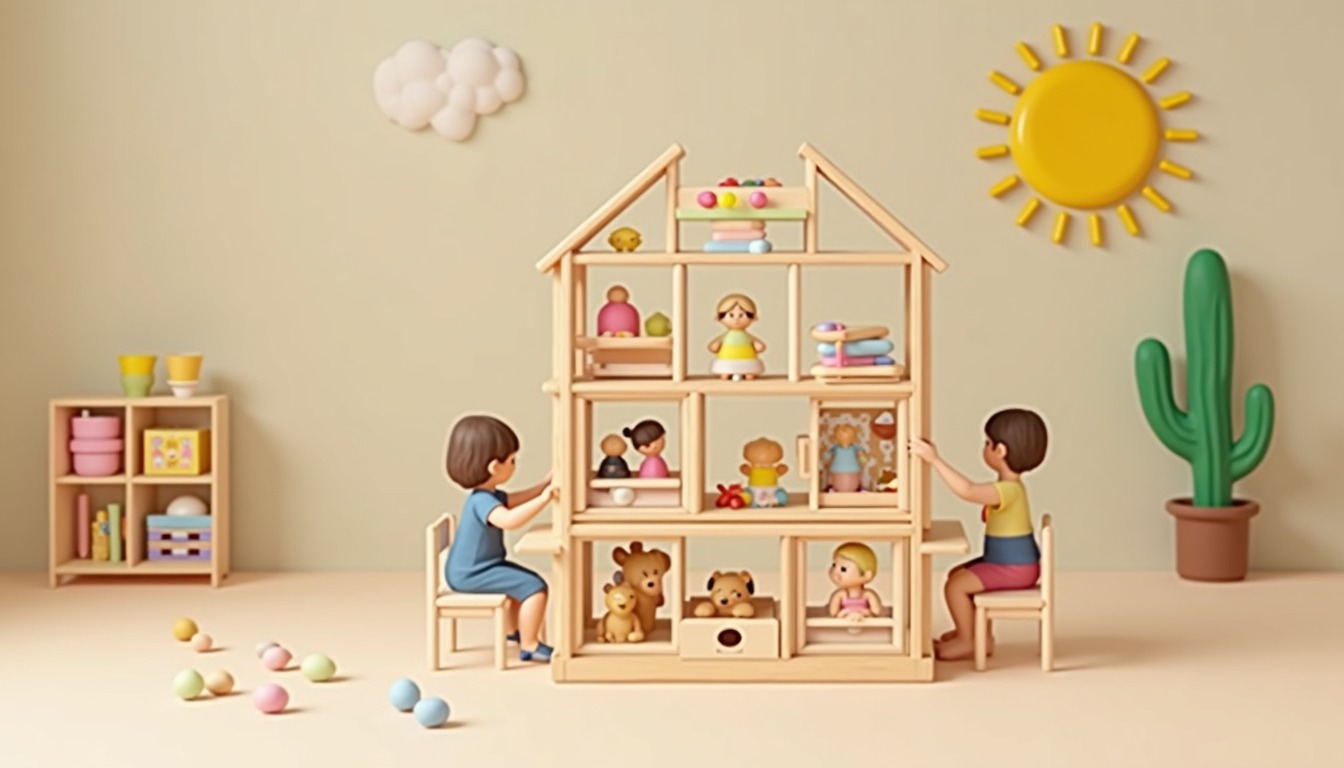 Copii explorând materiale Montessori într-o grădiniță din Ploiești