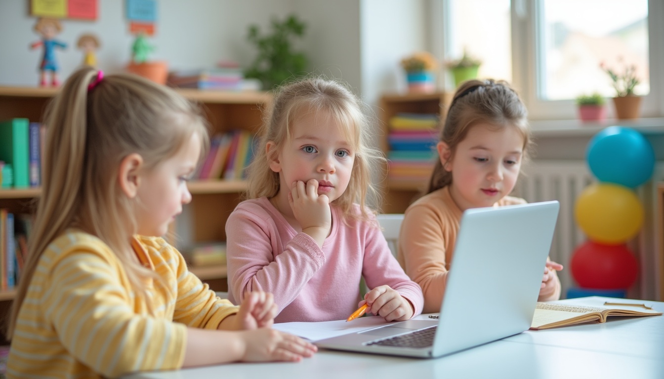 Copii fericiți jucându-se într-o grădiniță privată modernă din Ploiești, ilustrând un mediu de învățare stimulant.